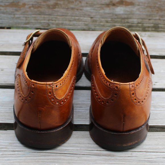 Early 90s Church's for Dack's Tan Monk Strap, Men's 10 Wide US, Made in England - Picture 6 of 12